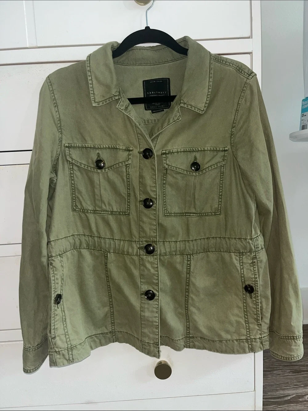 Anthropologie Sanctuary Green Utility Jacket M Button Up Relaxed Streetwear
